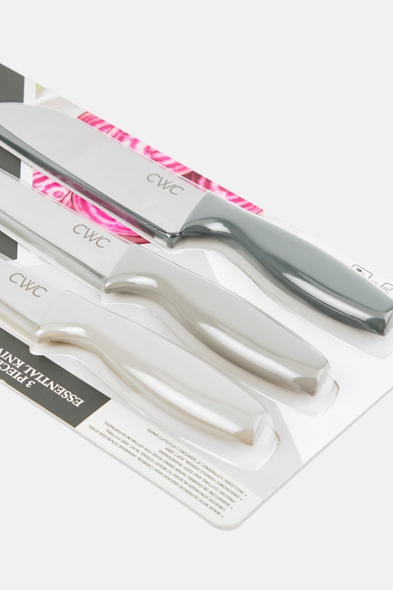 COOK WITH COLOR 3 Pieces Stainless Steel Essential Knives Set, Multicolor - Image 3